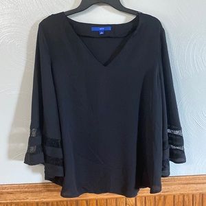 V Neck Black Blouse